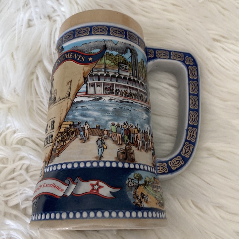 MILLER HIGH LIFE STEIN THE FIRST RIVER STEAMER 1807 #4 IN SERIES EXCELLENT COND! - Picture 2 of 7